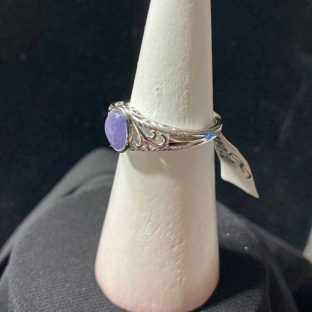 JTV vintage Sterling silver 1.51 CT oval Tanzanite ring - Picture 2 of 5